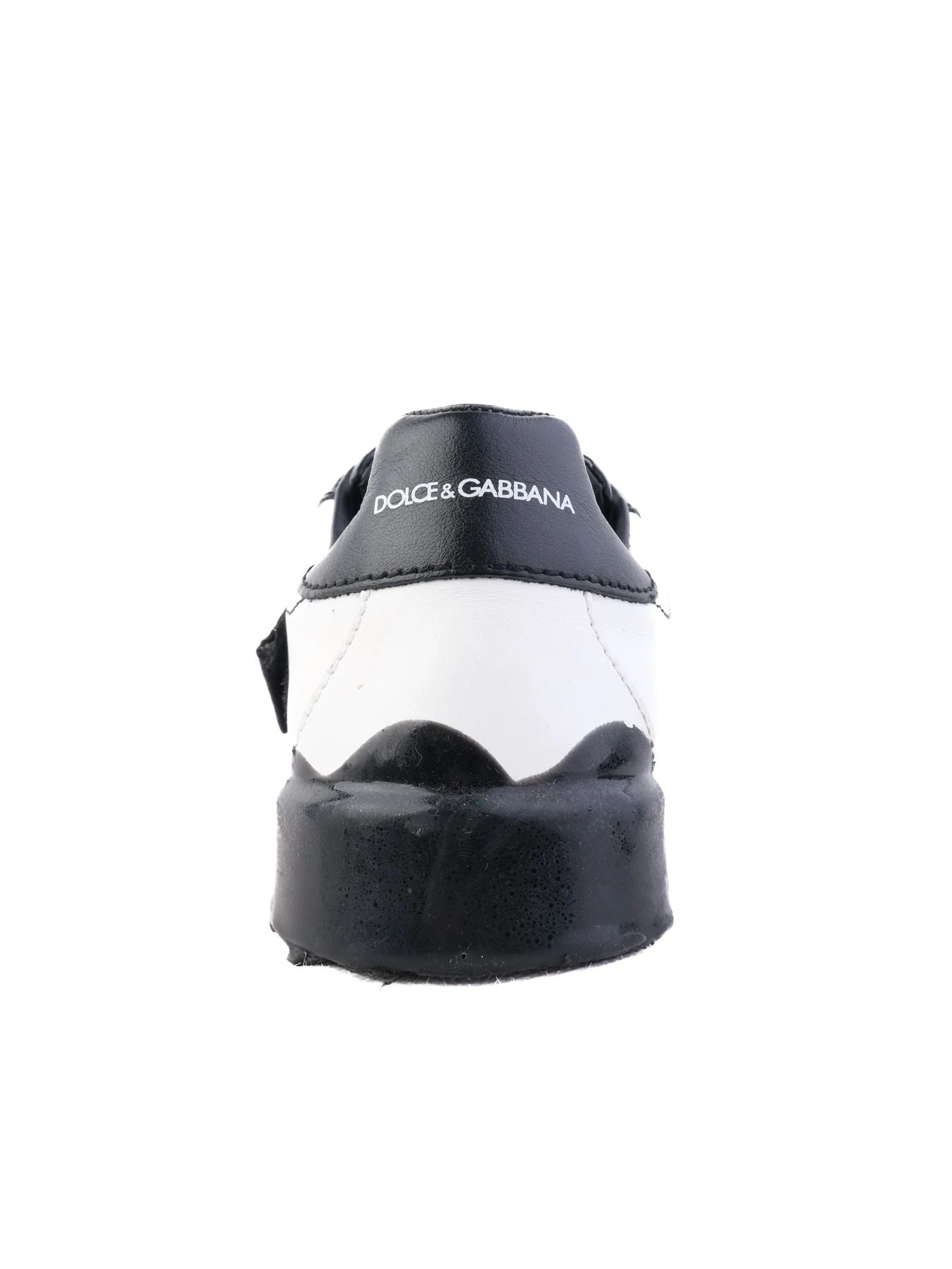 Excellent Dolce &amp; Gabbana Black &amp; White Leather Sneakers Size 29 for Kids