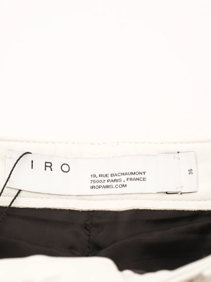 Excellent Iro White Leather Shorts with Lace-Up Detail Size S