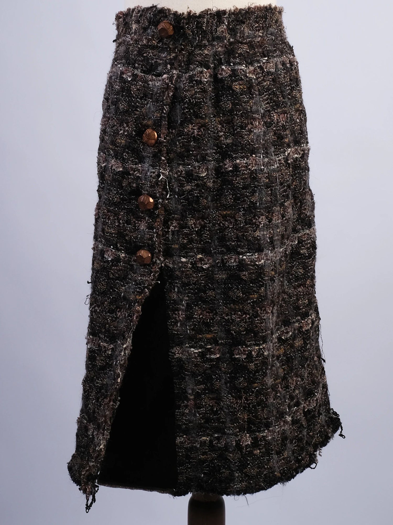 Excellent Dolce Gabbana Black Wool Knee-Length Skirt Size S