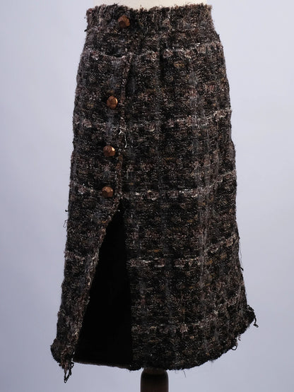 Excellent Dolce Gabbana Black Wool Knee-Length Skirt Size S