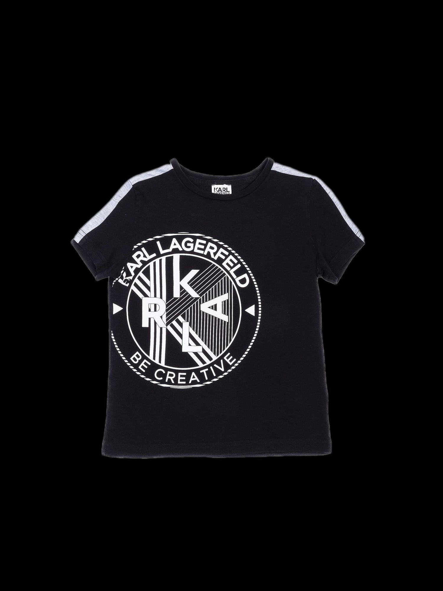 Excellent Karl Lagerfeld Kids Black T-Shirt Size 8 Cotton