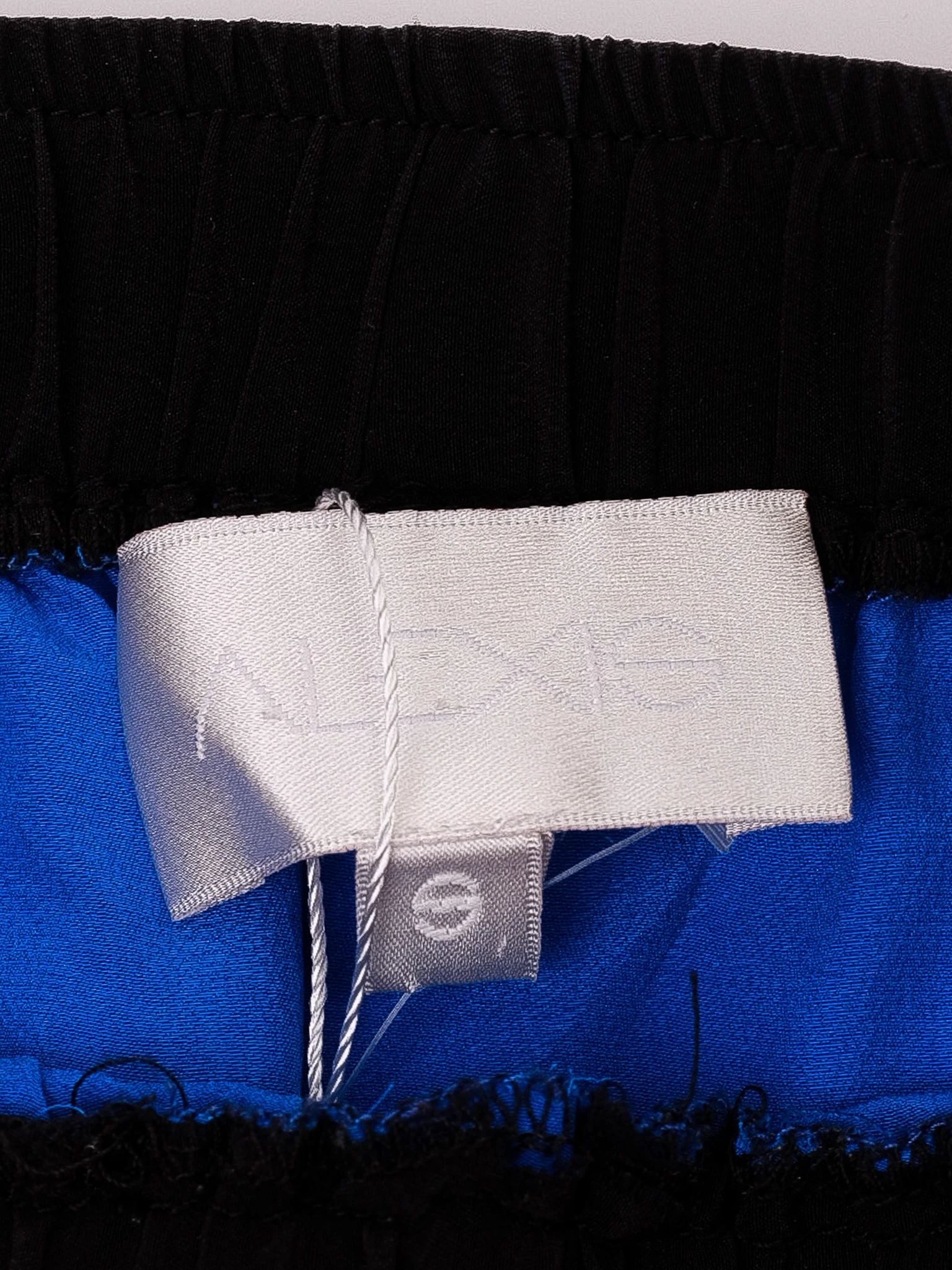 Excellent Alexis Blue Silk Pants S with Black Side Stripes