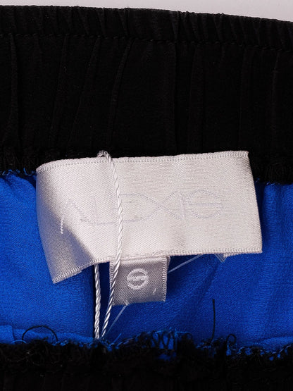 Excellent Alexis Blue Silk Pants S with Black Side Stripes