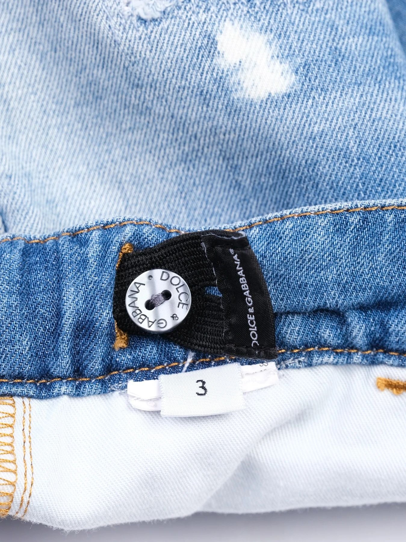 Excellent Dolce Gabbana Distressed Blue Jeans for Kids Size 3