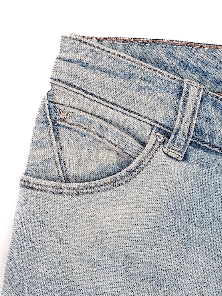 Excellent Armani Jeans Blue Cotton Denim Size S with Zipper Details