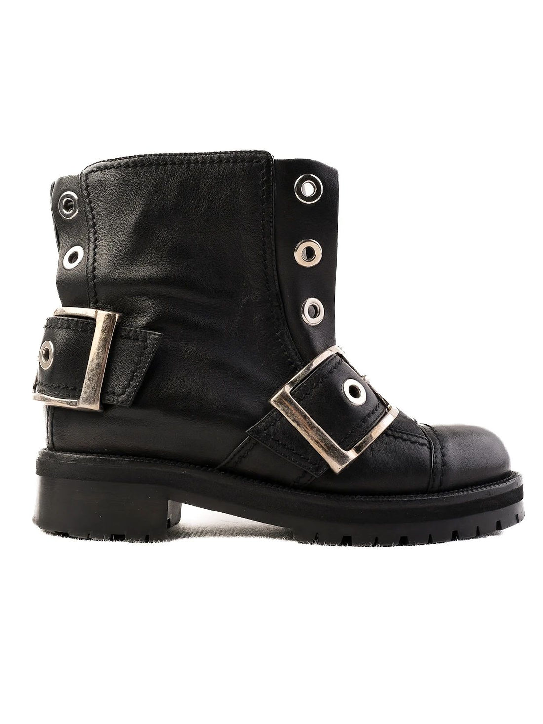 Excellent Alexander McQueen Black Leather WomenÕs Boots Size 35