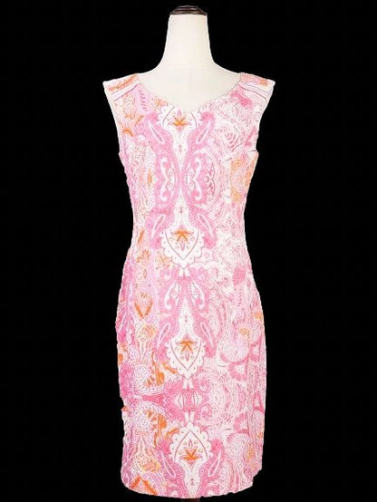 Excellent Laurel Sleeveless Dress M Colorful Paisley Pattern