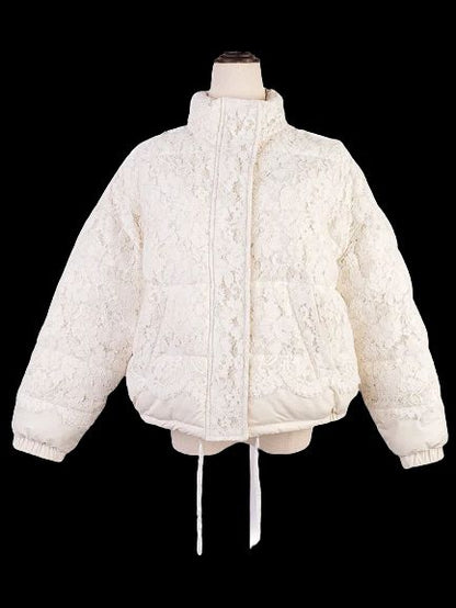 Excellent TWINSET White Lace Jacket Size S Padded Design