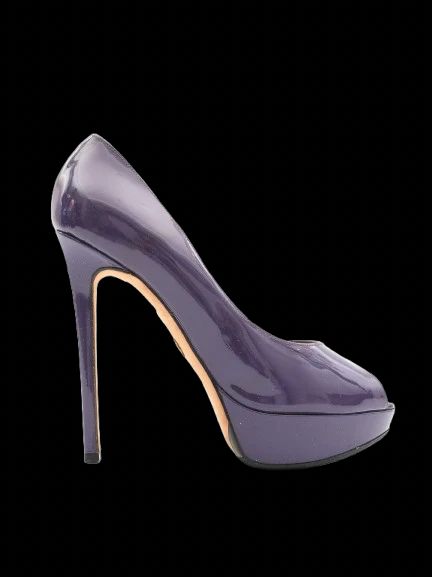 NEW Emilio Pucci Purple High-Heel Peep-Toe Pumps Size 37