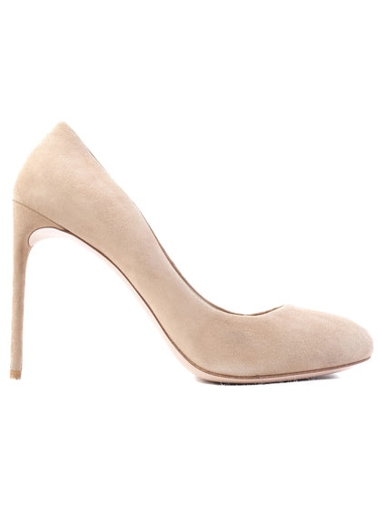 Excellent Miu Miu White Leather High-Heeled Pumps Size 41.5