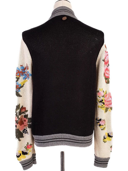 Excellent TWINSET Black Knitted Cardigan Natural Cotton Size M