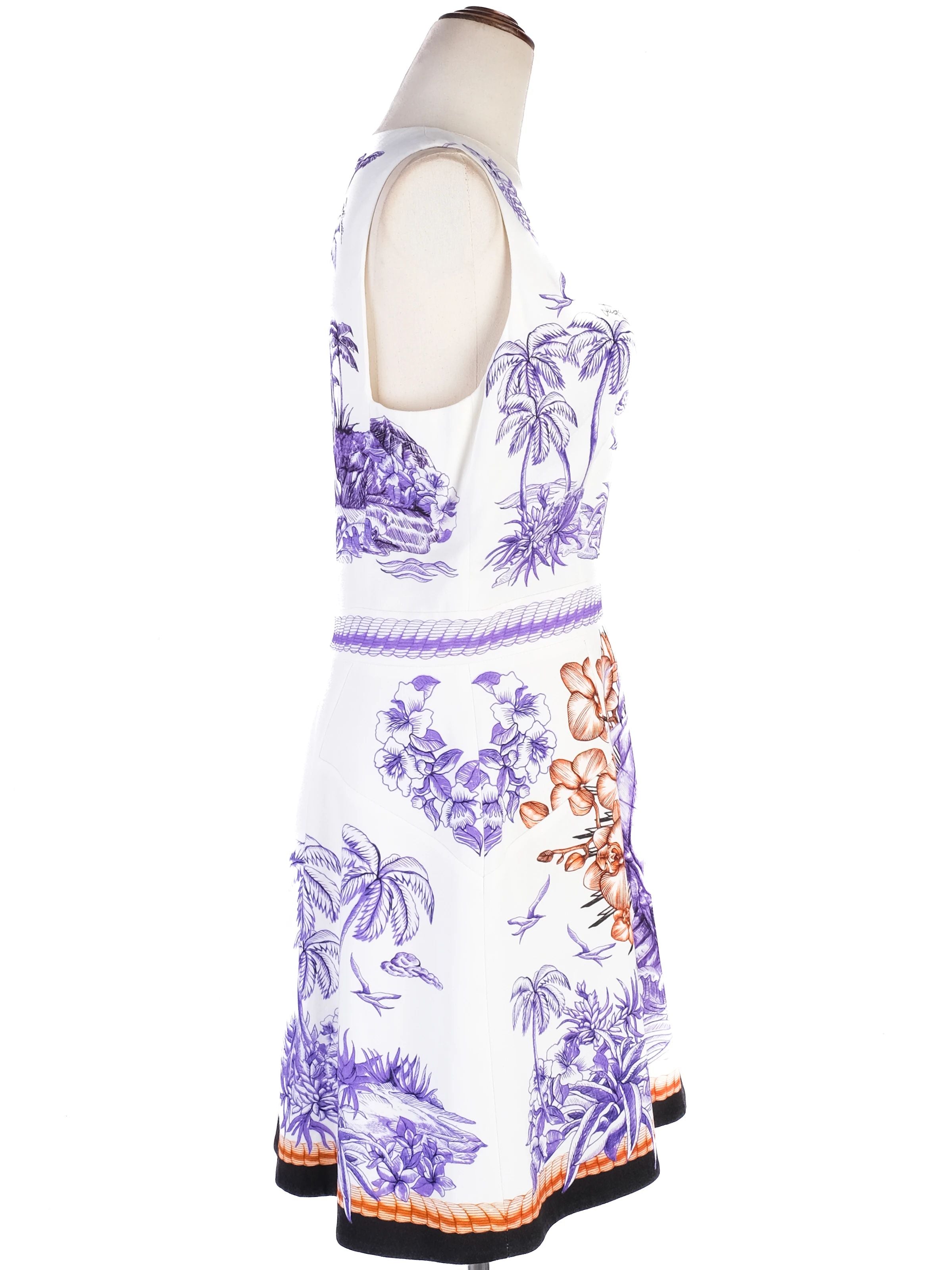 Excellent Just Cavalli Sleeveless V-Neck Tropical Dress Size XL