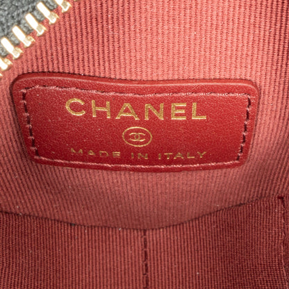 Chanel Lambskin CC In Love Heart Zipped Arm Coin Purse Black
