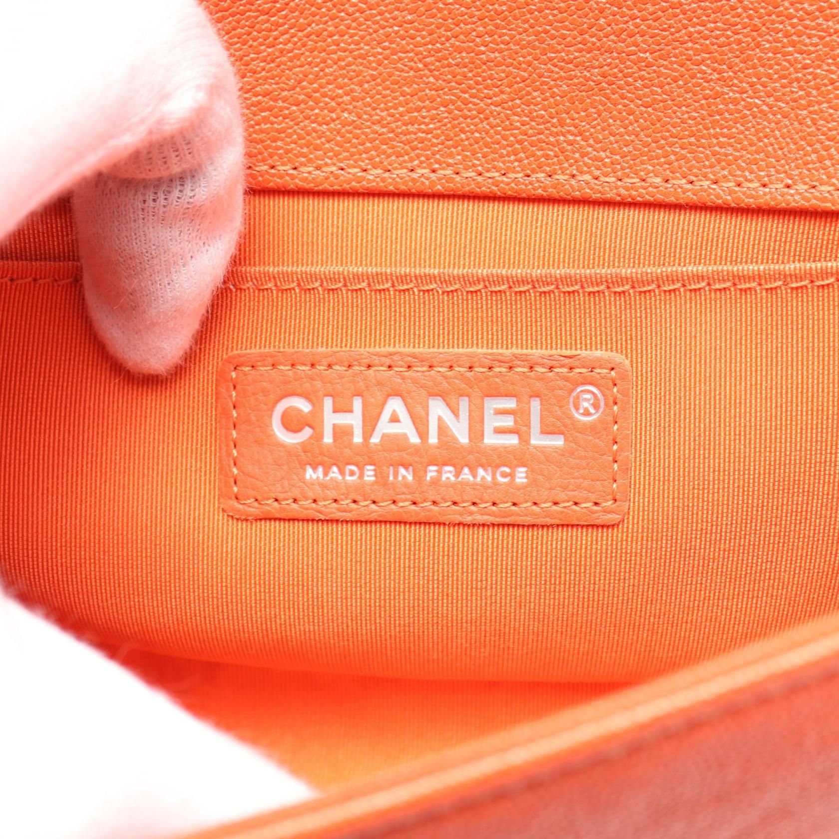 Chanel Boy Small Chain Shoulder Bag A 67085 Grained CalfskinOrange