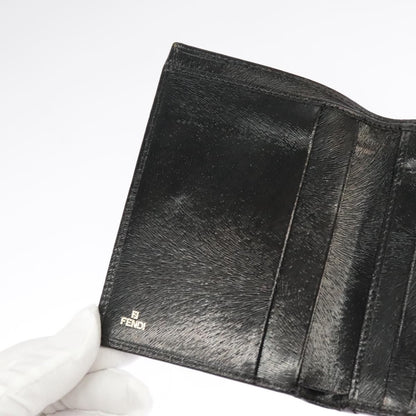 Fendi Wallet Leather Black Auth