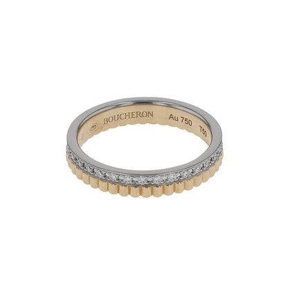 Boucheron Quatre Radiant diamonds and two-tones gold ring