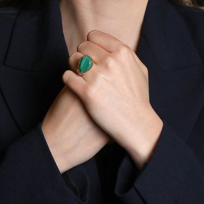 Boucheron Serpent Boheme malachite and gold ring