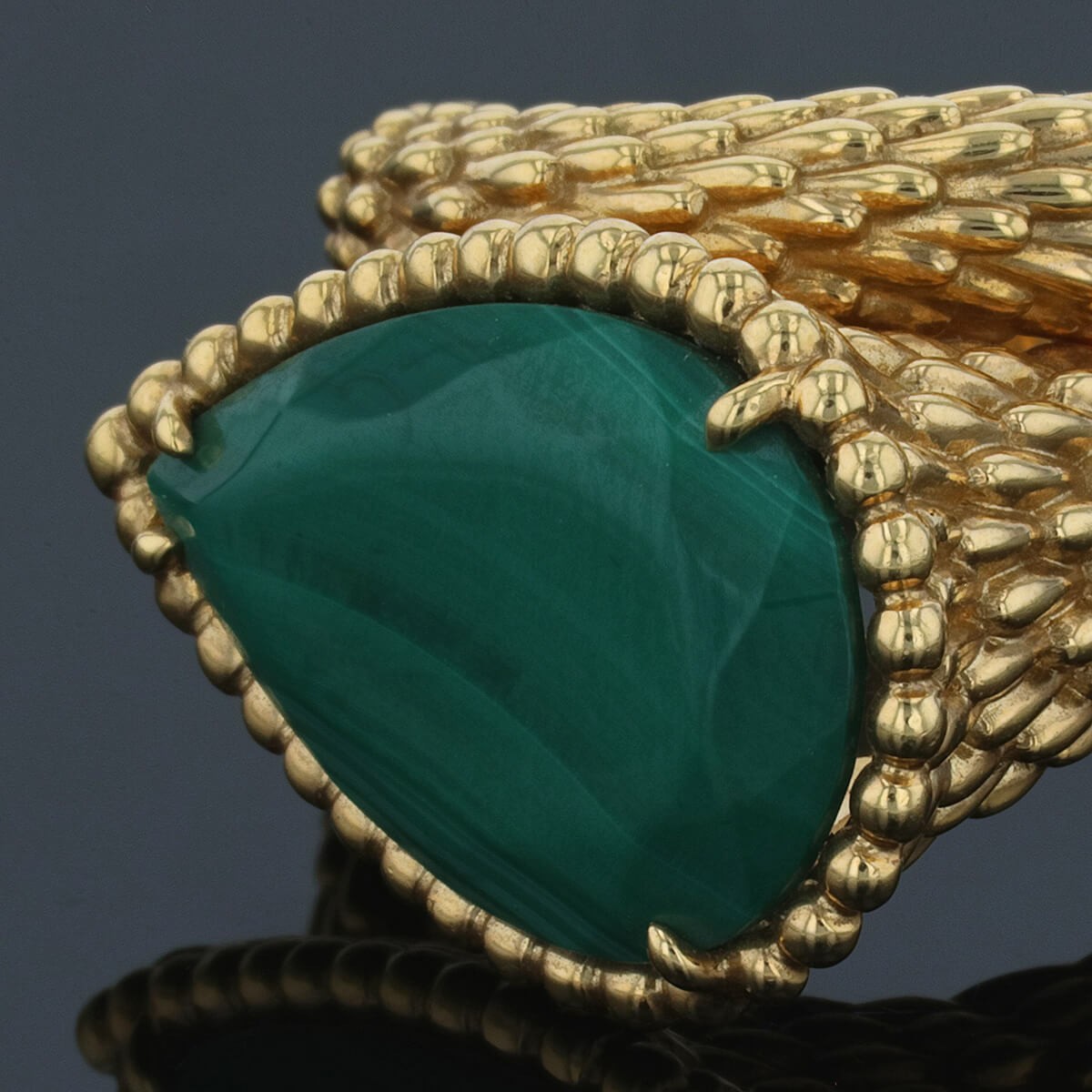 Boucheron Serpent Boheme malachite and gold ring