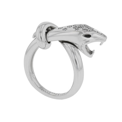 Boucheron Trouble Serpent diamonds, enamel and gold ring