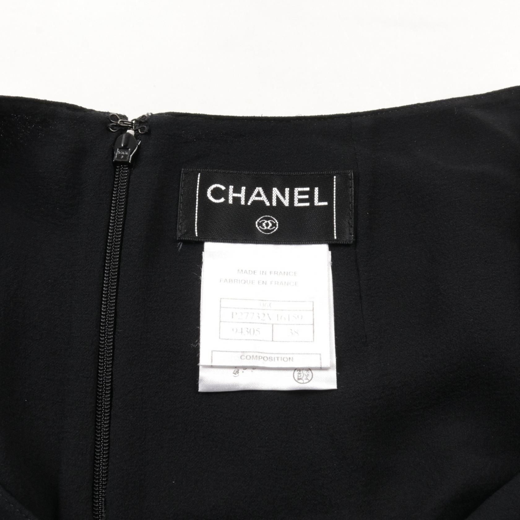 Chanel Black Skirt Silk P 27732v 16159
