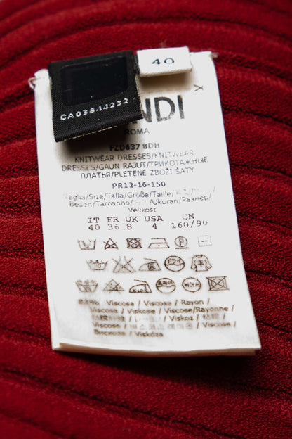 Excellent Fendi Red Knitted Dress Size S Women