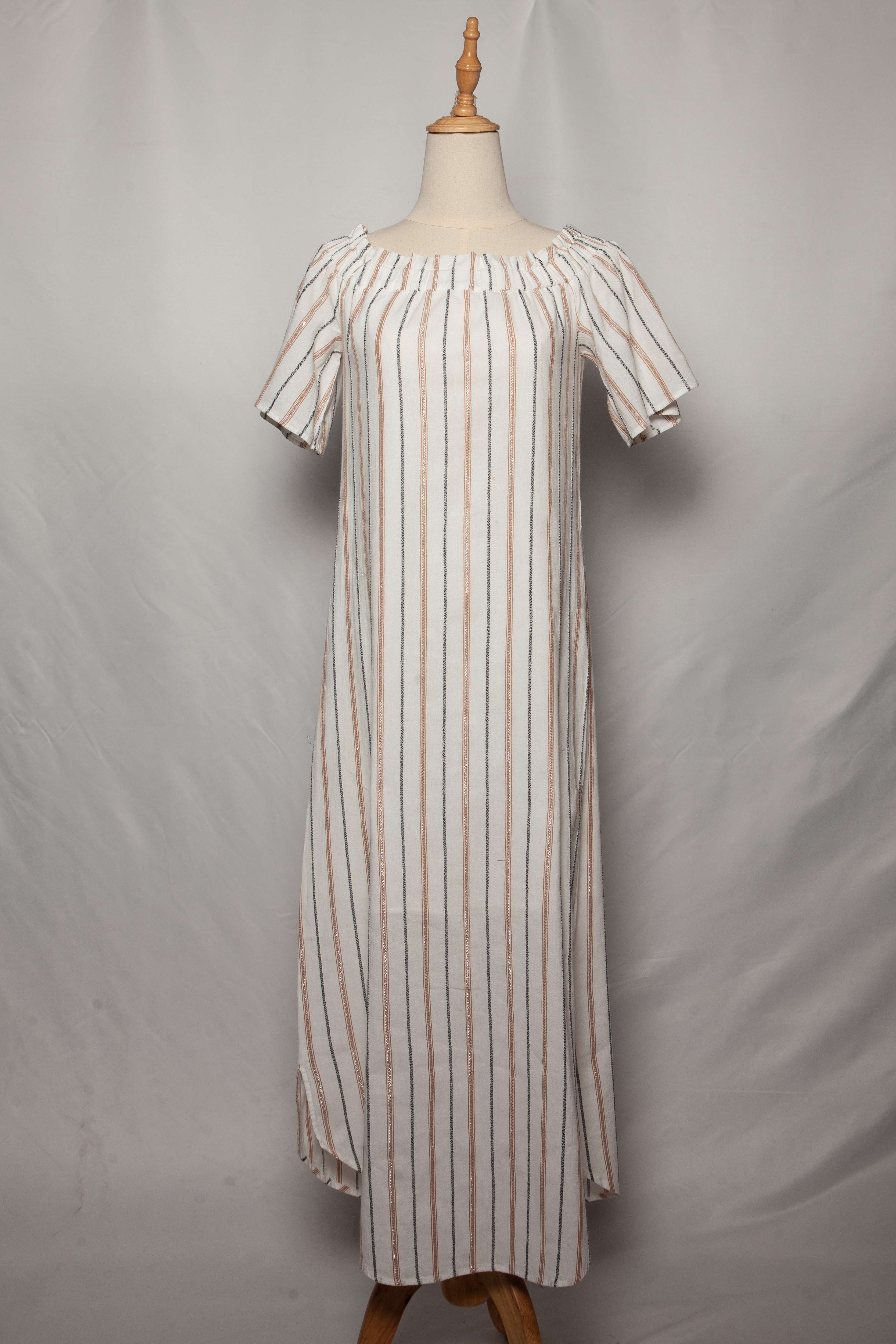 Good BCBGMaxazria White Striped Dress XS Short Sleeve Women