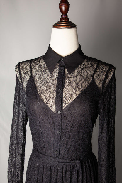 Good Beymen Club Black Lace Dress Long Sleeves Size N/A