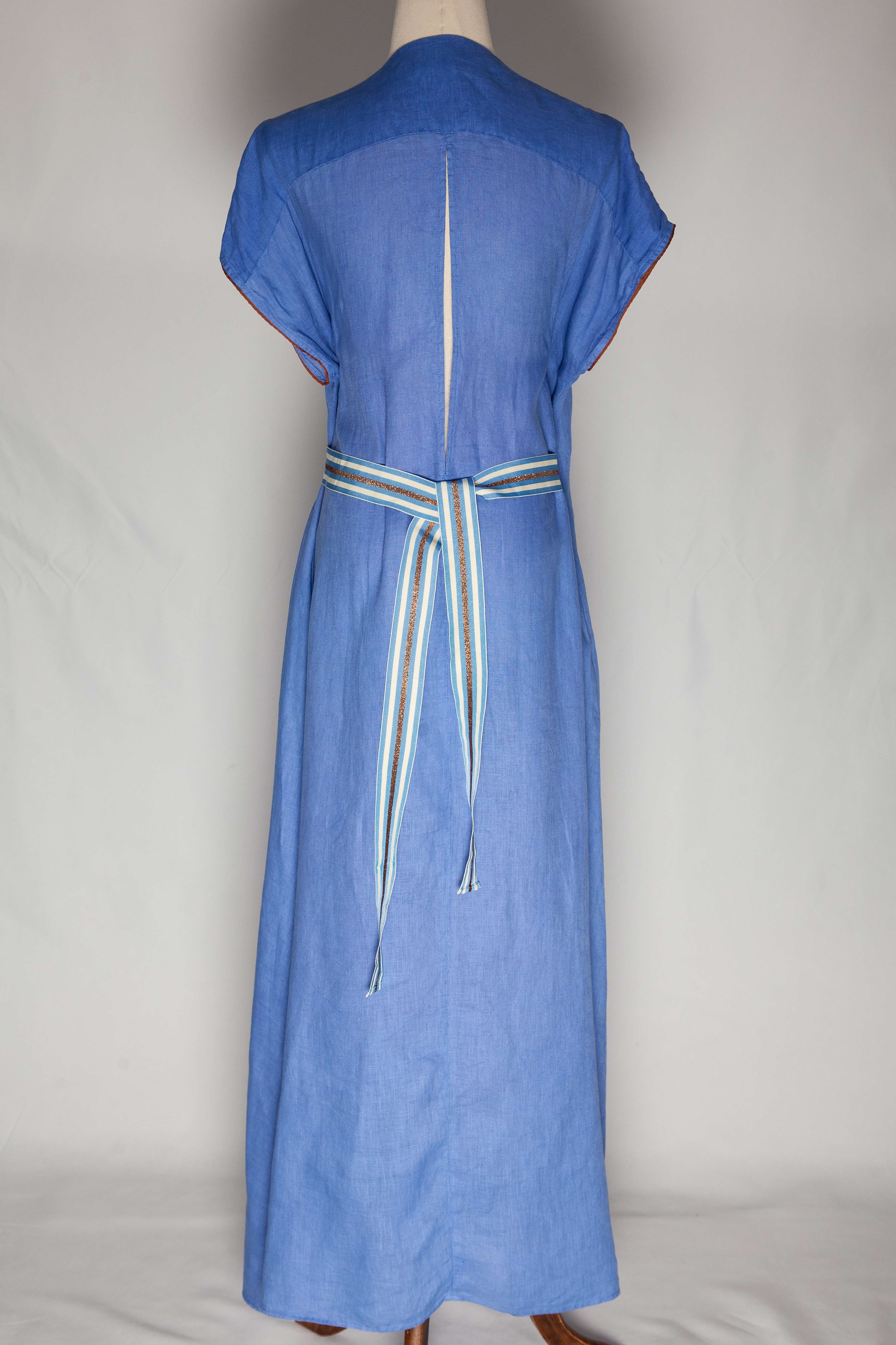 Good Altea Blue Wrap Dress XS Lightweight V-Neck Style