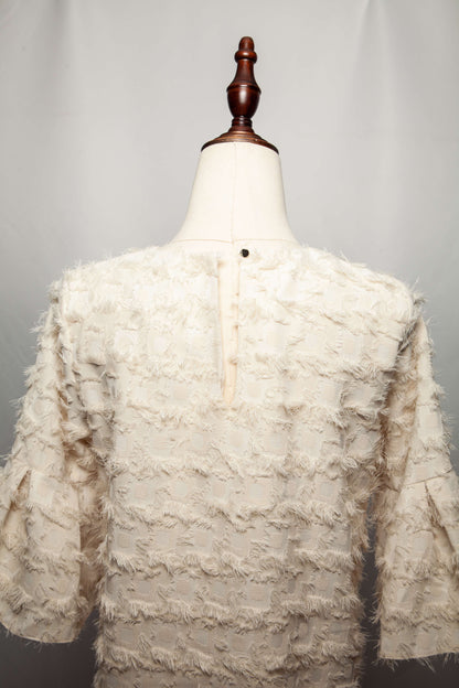 Average River Island White Textured Dress Size XS Polyester