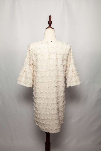 Average River Island White Textured Dress Size XS Polyester