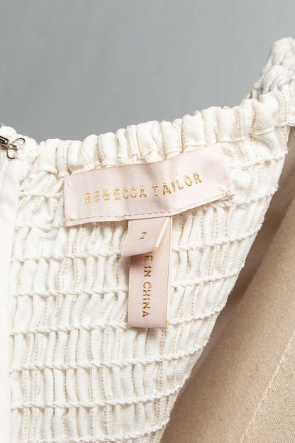 Good Rebecca Taylor White Cotton Spaghetti Strap Dress Size XS