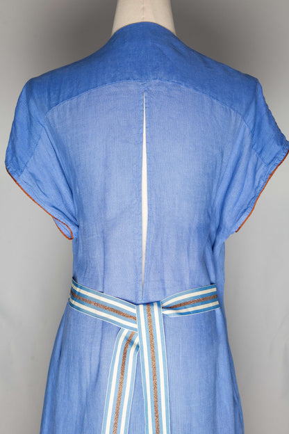 Good Altea Blue Wrap Dress XS Lightweight V-Neck Style