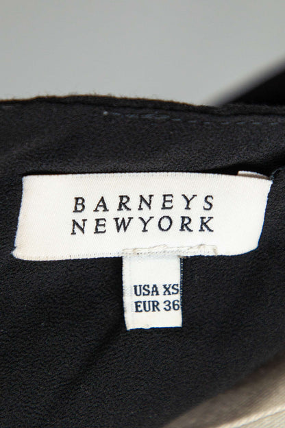 Excellent Barneys Newyork Black Sleeveless Dress V Neck Pleated Design