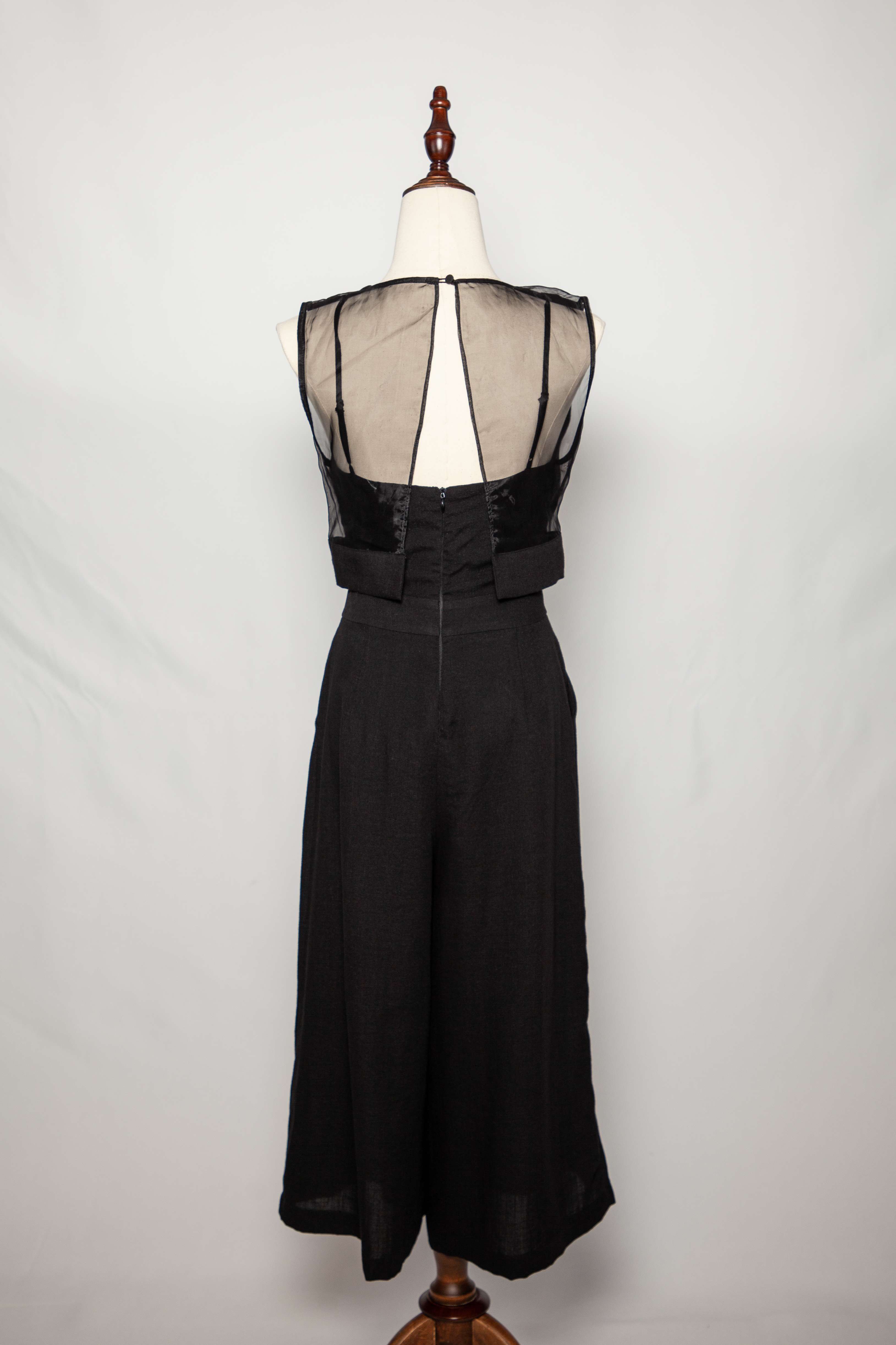 Excellent Barneys Newyork Black Sleeveless Dress V Neck Pleated Design