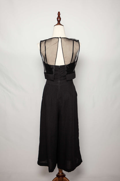 Excellent Barneys Newyork Black Sleeveless Dress V Neck Pleated Design