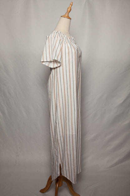 Good BCBGMaxazria White Striped Dress XS Short Sleeve Women