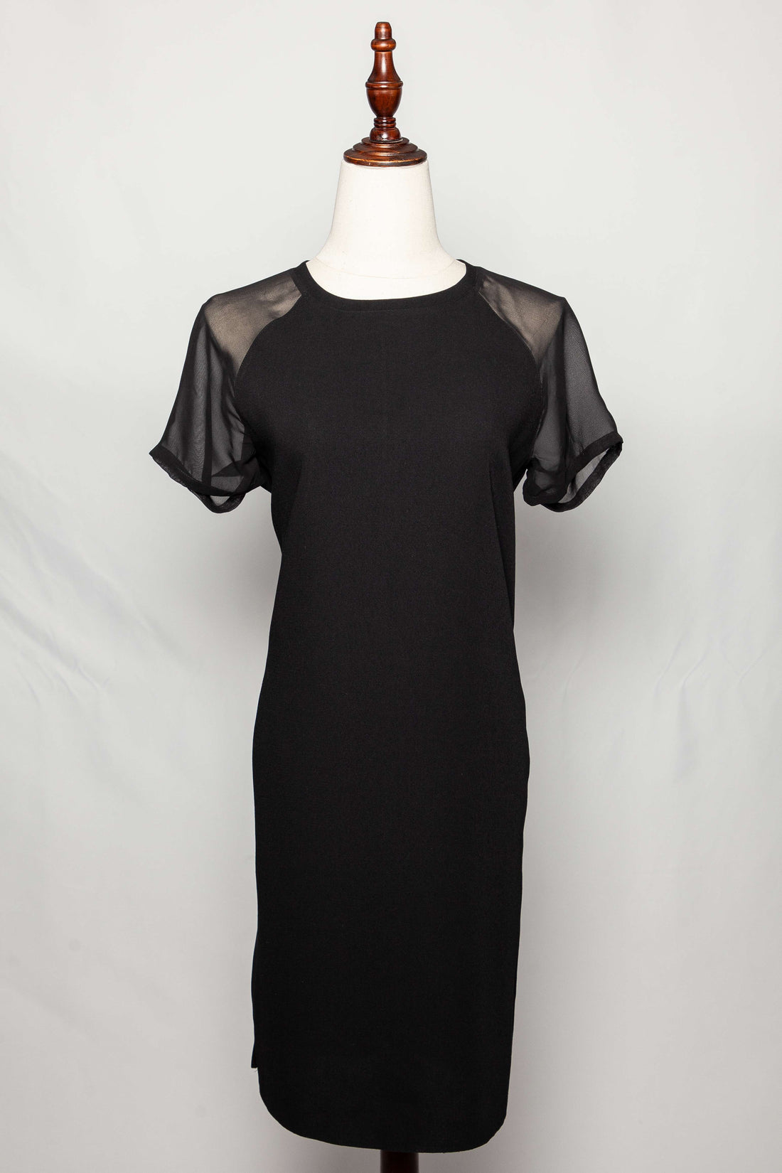 Good Vince Black Dress Size S with Sheer Short Sleeves
