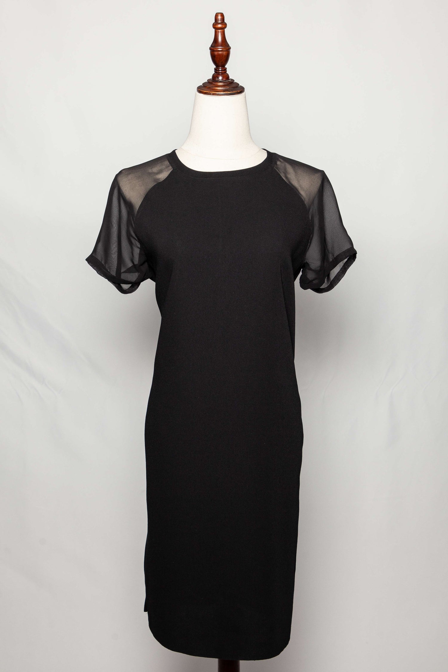 Good Vince Black Dress Size S with Sheer Short Sleeves