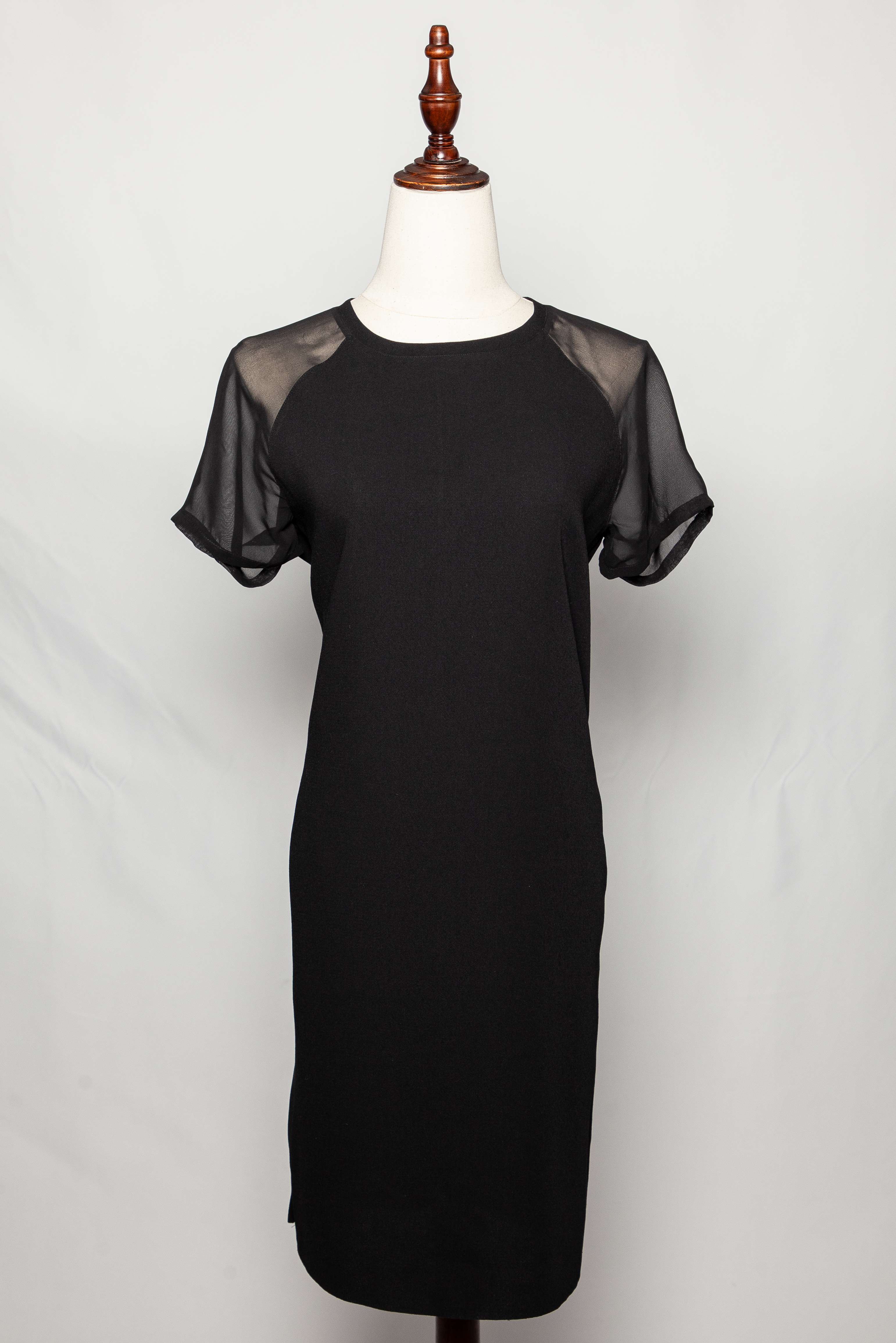 Good Vince Black Dress Size S with Sheer Short Sleeves