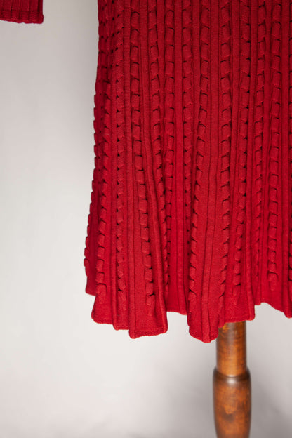 Excellent Fendi Red Knitted Dress Size S Women
