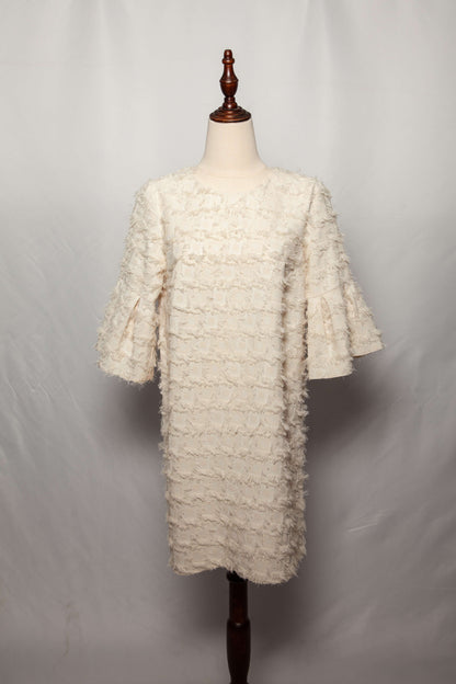 Average River Island White Textured Dress Size XS Polyester