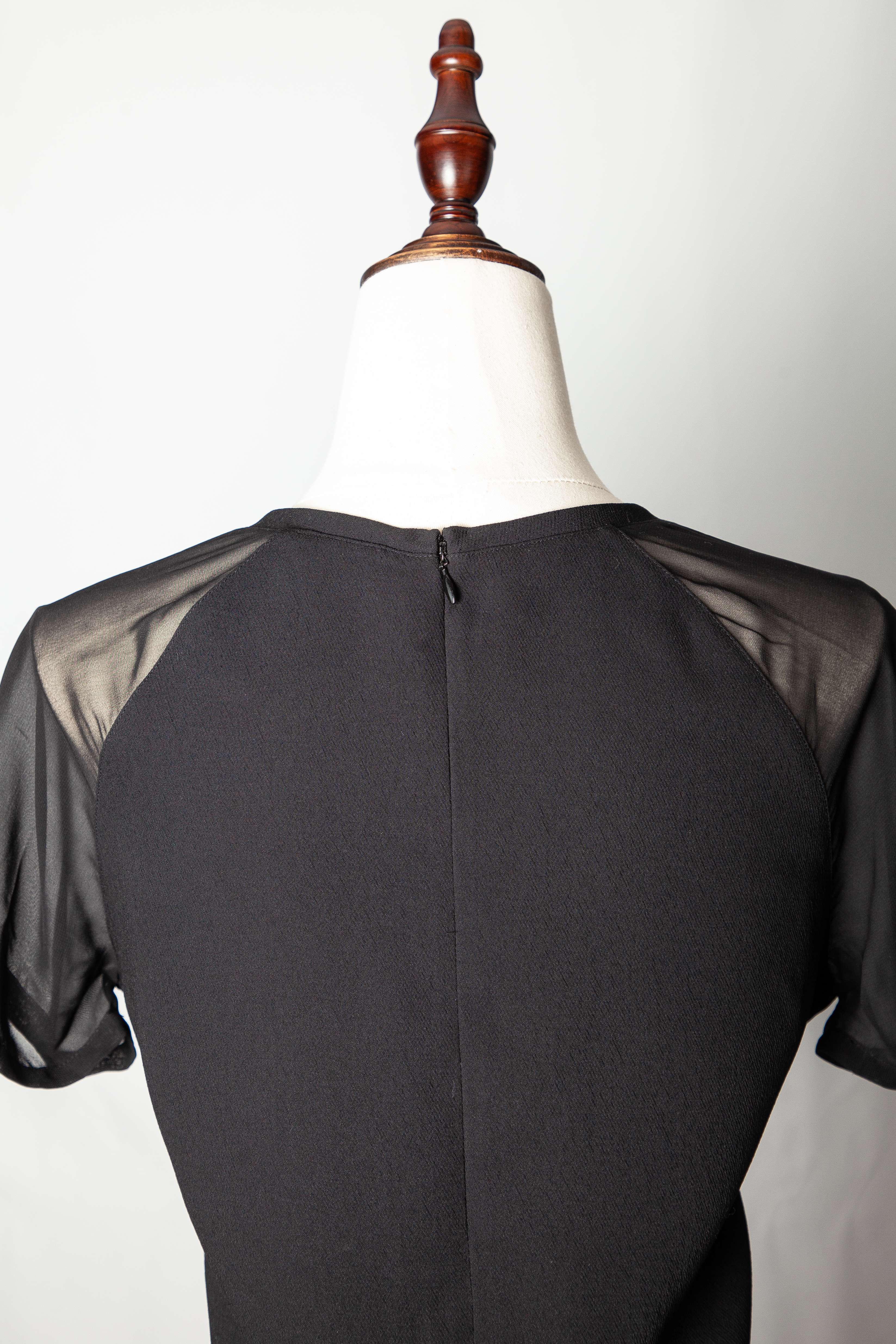 Good Vince Black Dress Size S with Sheer Short Sleeves