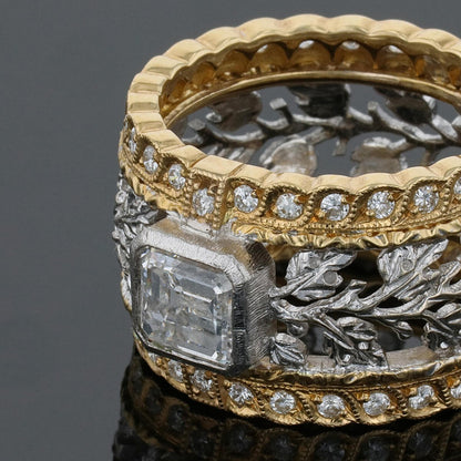 Buccellati two tones gold and diamonds ring