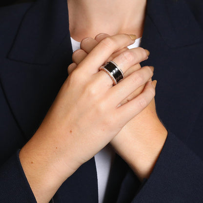 Bulgari B.Zero 1 diamonds, ceramic and gold ring
