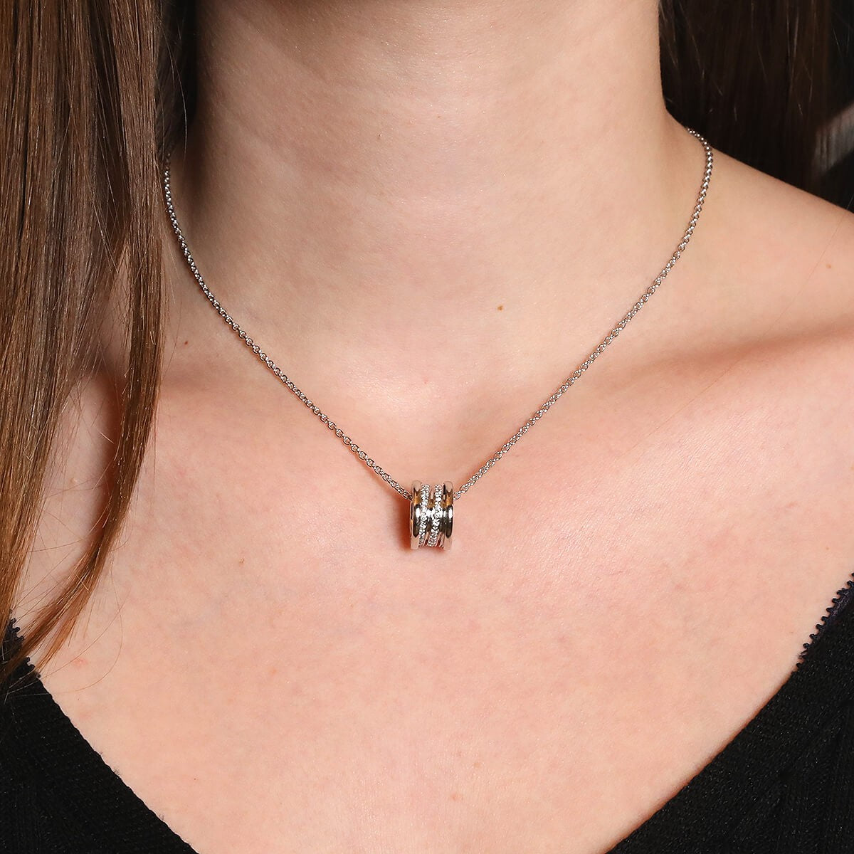 Bulgari B.Zero 1 diamonds and gold necklace