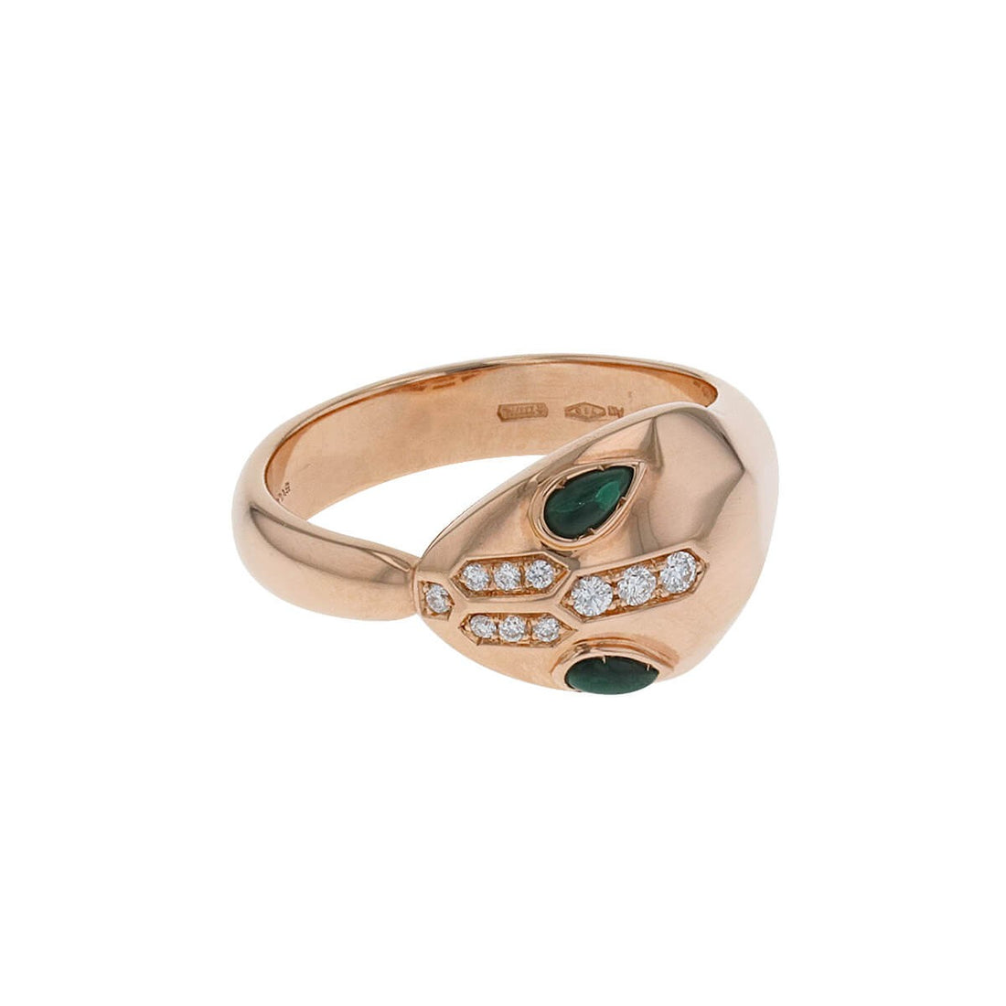 Bulgari diamonds, malachite and gold ring