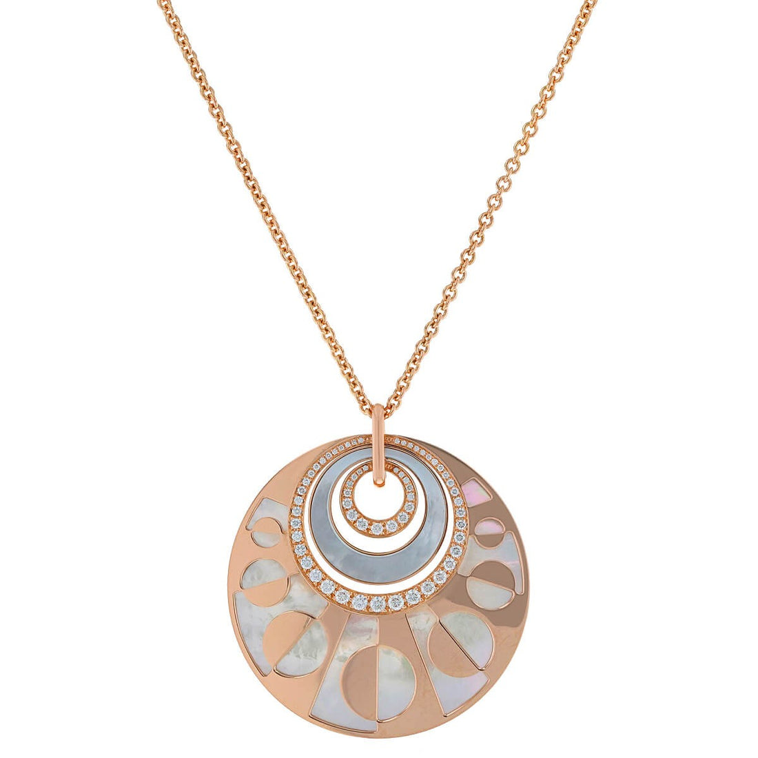 Bulgari Intarsio mother of peal, diamonds and gold necklace
