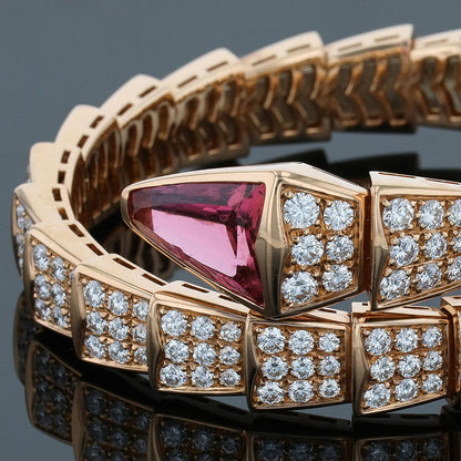 Bulgari Serpenti diamonds, tourmaline and gold bracelet