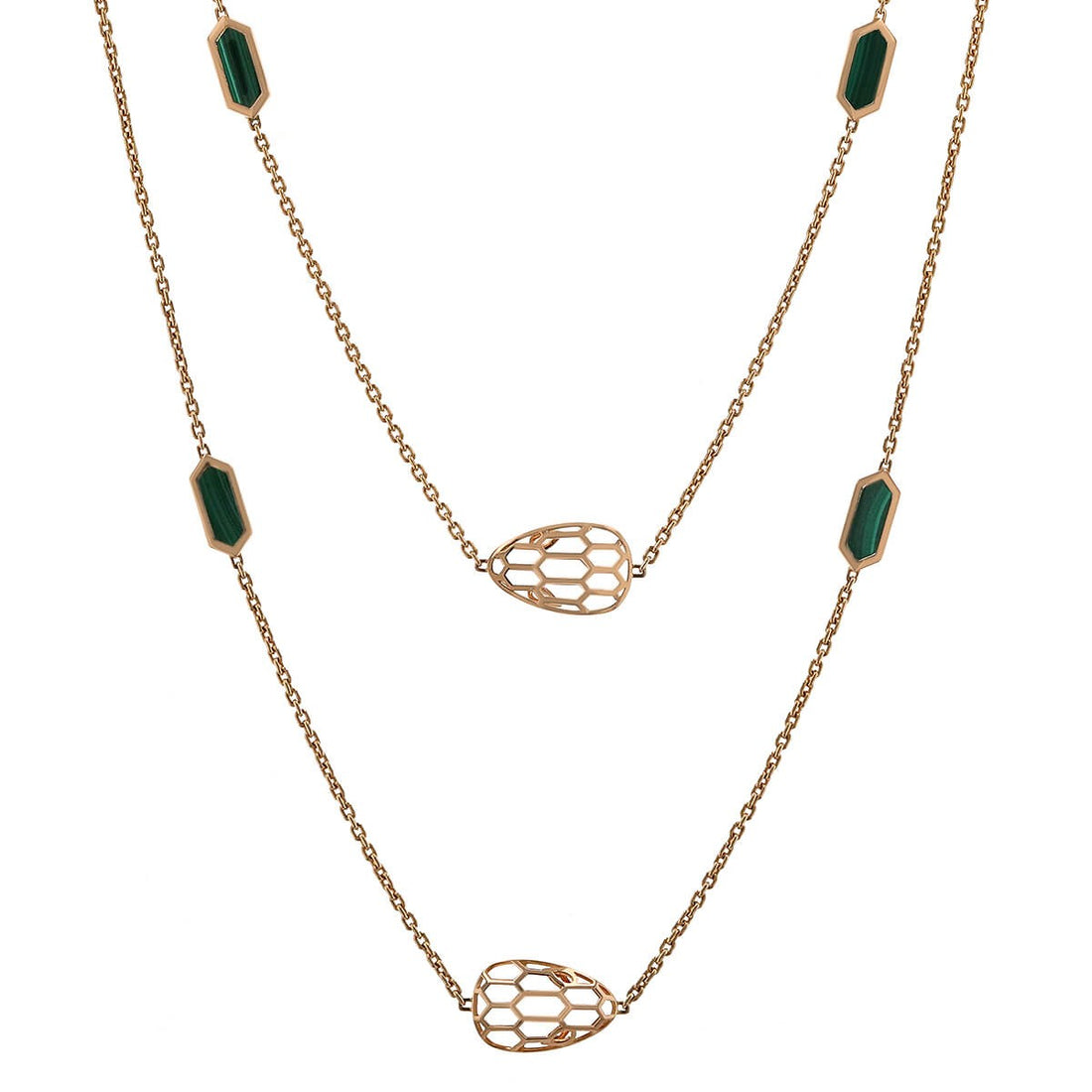Bulgari Serpenti malachite and gold necklace