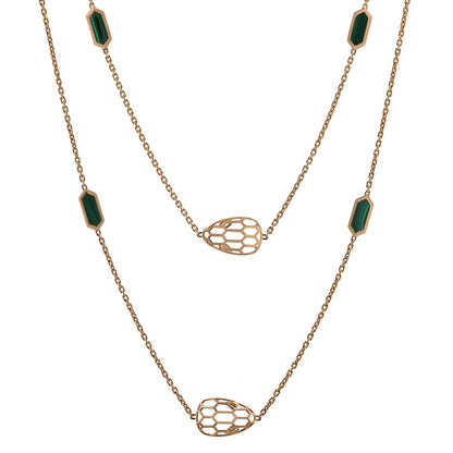 Bulgari Serpenti malachite and gold necklace